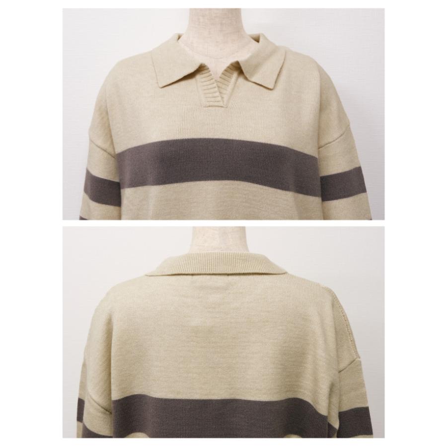 【迅速出荷】販売最低価 ! 襟付きニット トップス ニット レディース 秋 冬 M 長袖 ボーダーニット セーター カジュアル シンプル プルオーバー フェミニン ベーシック 【迅速出荷】販売最低価 ! 襟付きニット トップス ニット レディース 秋 冬 M 長袖 ボーダーニット セーター カジュアル シンプル プルオーバー フェミニン ベーシック