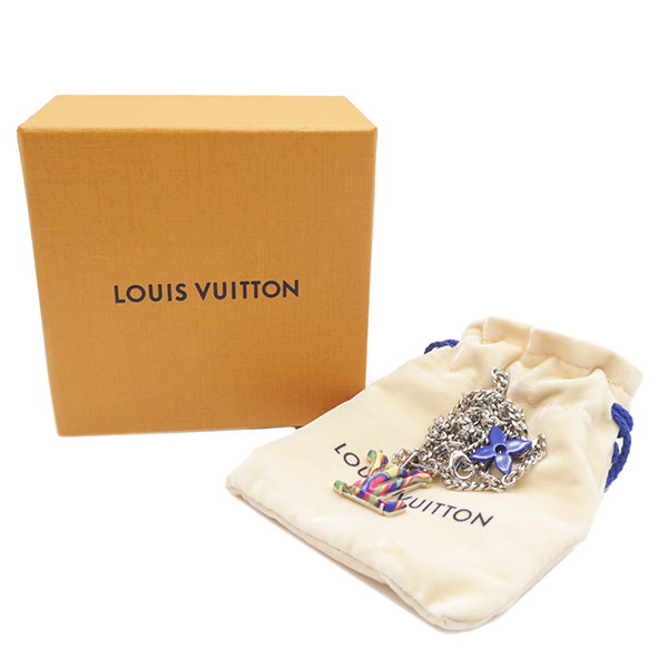 Qoo10] Louis Vuitton シルバー コリエLV サイケデリック M