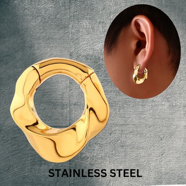 Qoo10] リングピアス 4G ゴールド スパイラル