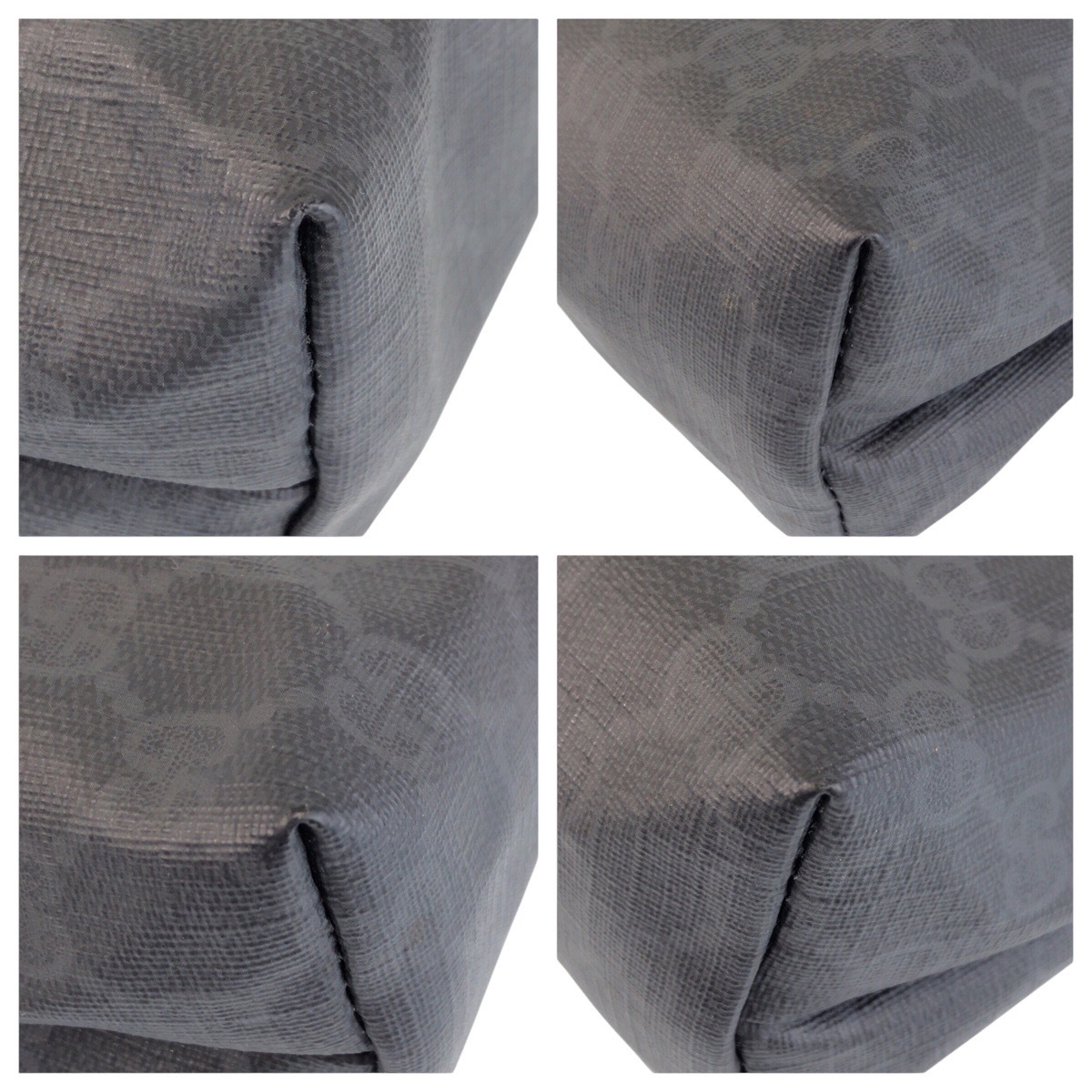 美品 ヴィンテージ オールドグッチ ブラック 黒 ゴールド金具 PVC 156 01 045 クラッチバッグ セカンドバッグ メンズ 410595