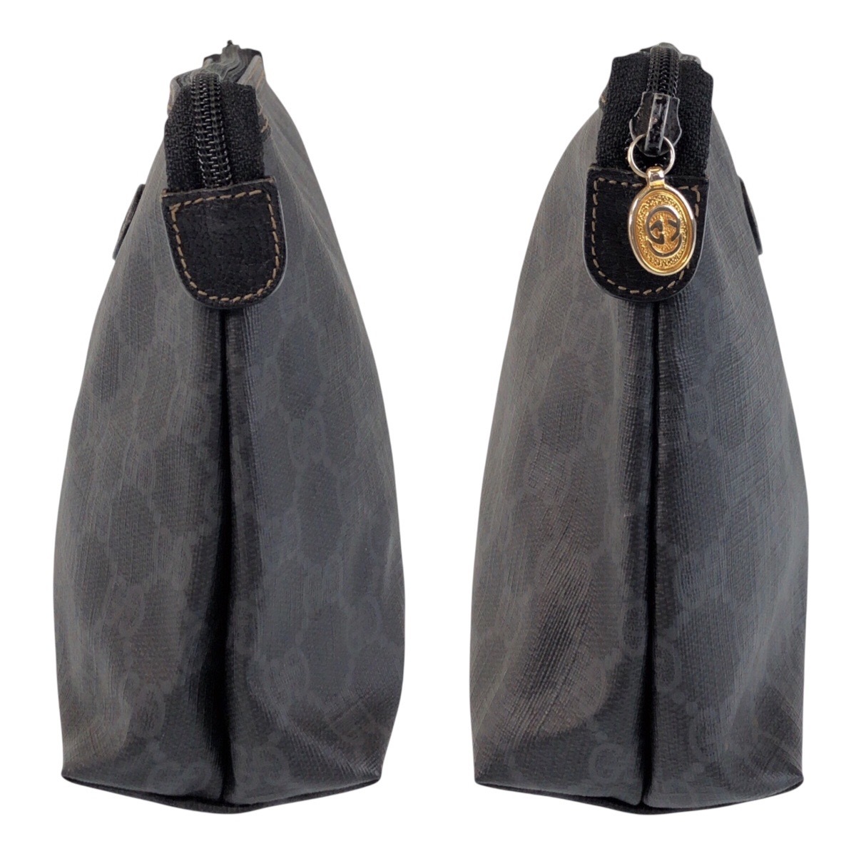 美品 ヴィンテージ オールドグッチ ブラック 黒 ゴールド金具 PVC 156 01 045 クラッチバッグ セカンドバッグ メンズ 410595