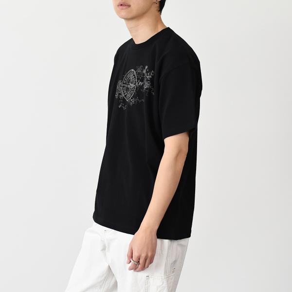 Tシャツ トップス 80152RCE8 CAMO THREE EMBROIDERY メンズ 半袖 ブラック 春夏 カジュアル 人気 おすすめ