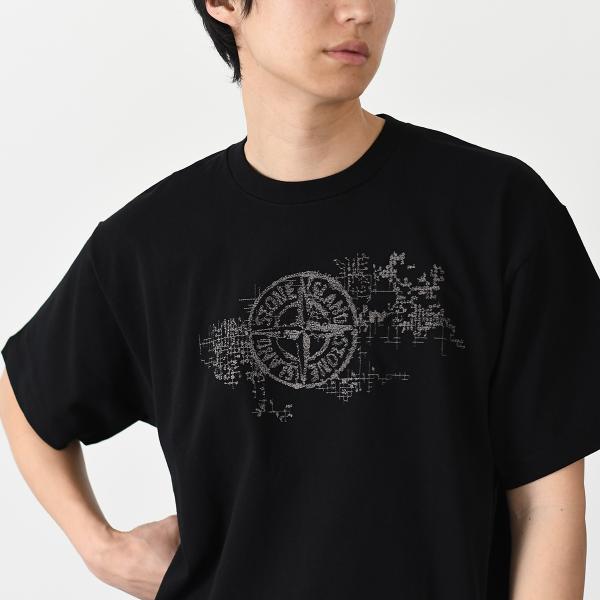 Tシャツ トップス 80152RCE8 CAMO THREE EMBROIDERY メンズ 半袖 ブラック 春夏 カジュアル 人気 おすすめ