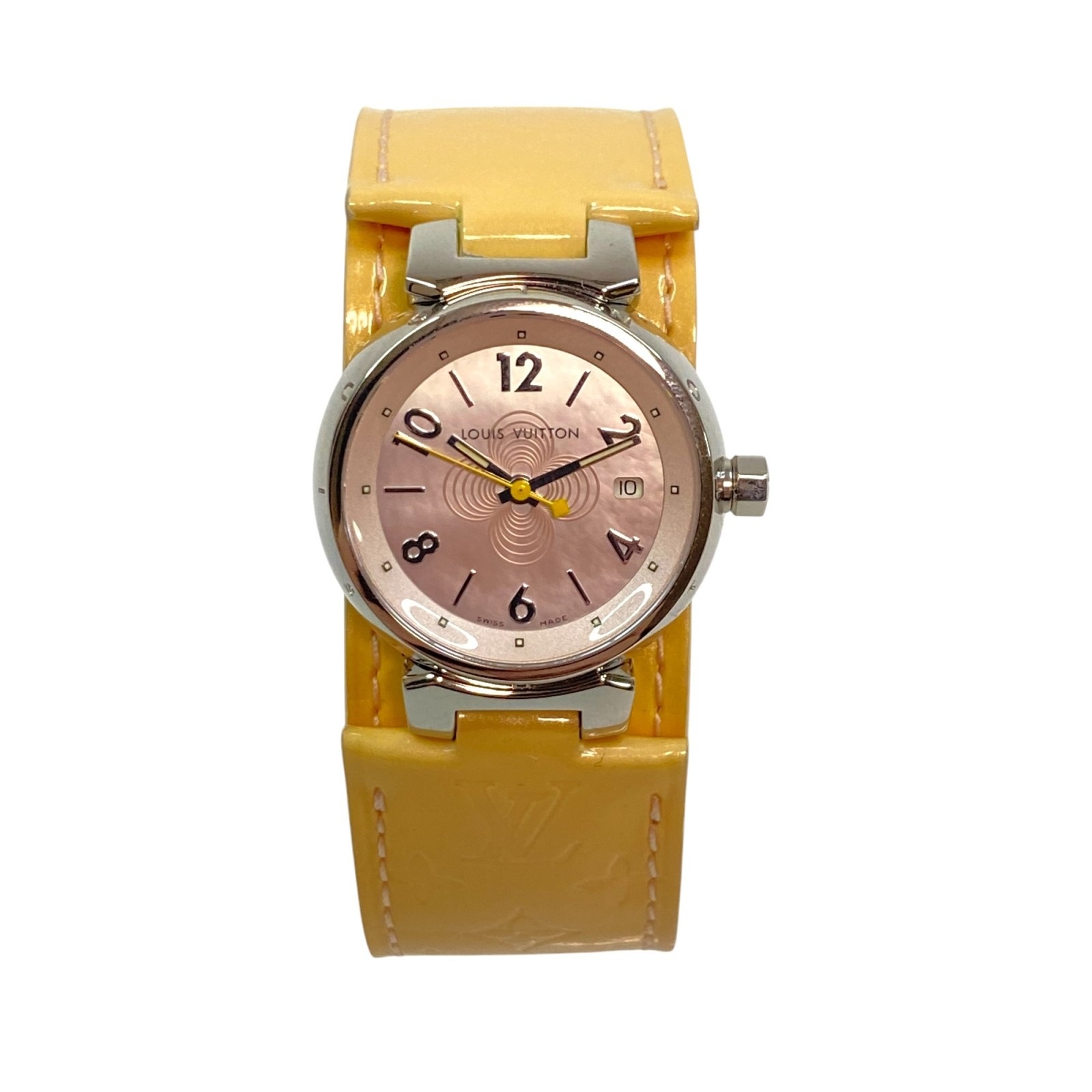 美品 ルイヴィトン LOUIS VUITTON Q1216 タンブール クォーツ 腕時計