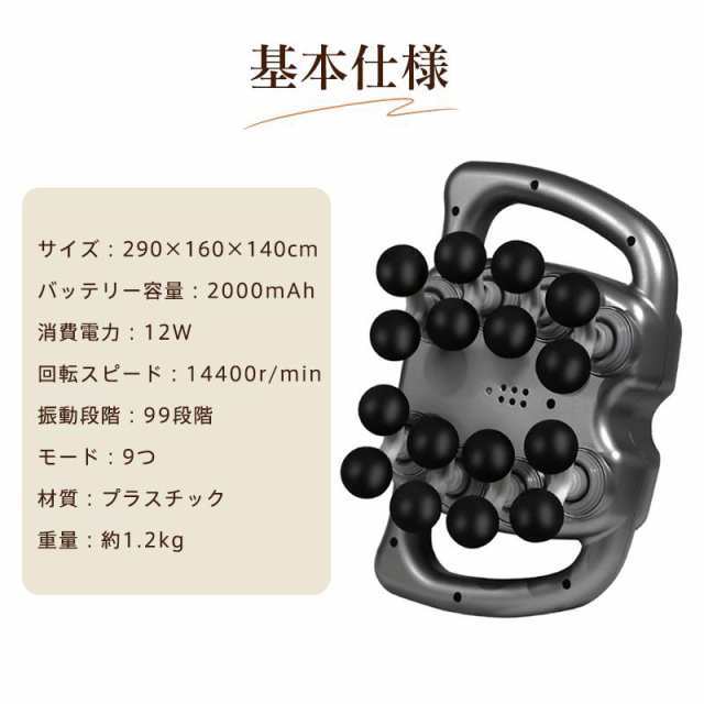 筋膜リリース マッサージ器 16個ヘッド 99段階強さ調節 赤色LED機能 10分タイマー リラックス 腰 足 背中 肩 首 全身 両手 強力 肩こり121 筋膜リリース マッサージ器 16個ヘッド 99段階強さ調節 赤色LED機能 10分タイマー リラックス 腰 足 背中 肩 首 全身 両手 強力 肩こり121