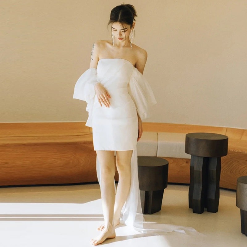 ウェディングドレス 白 結婚式 花嫁 サイズオーダーメイド可能 成人式 お呼ばれ ウェディング 演奏会 二次会 パーティードレス 前撮り ワンピース ロングドレス メガ割 48