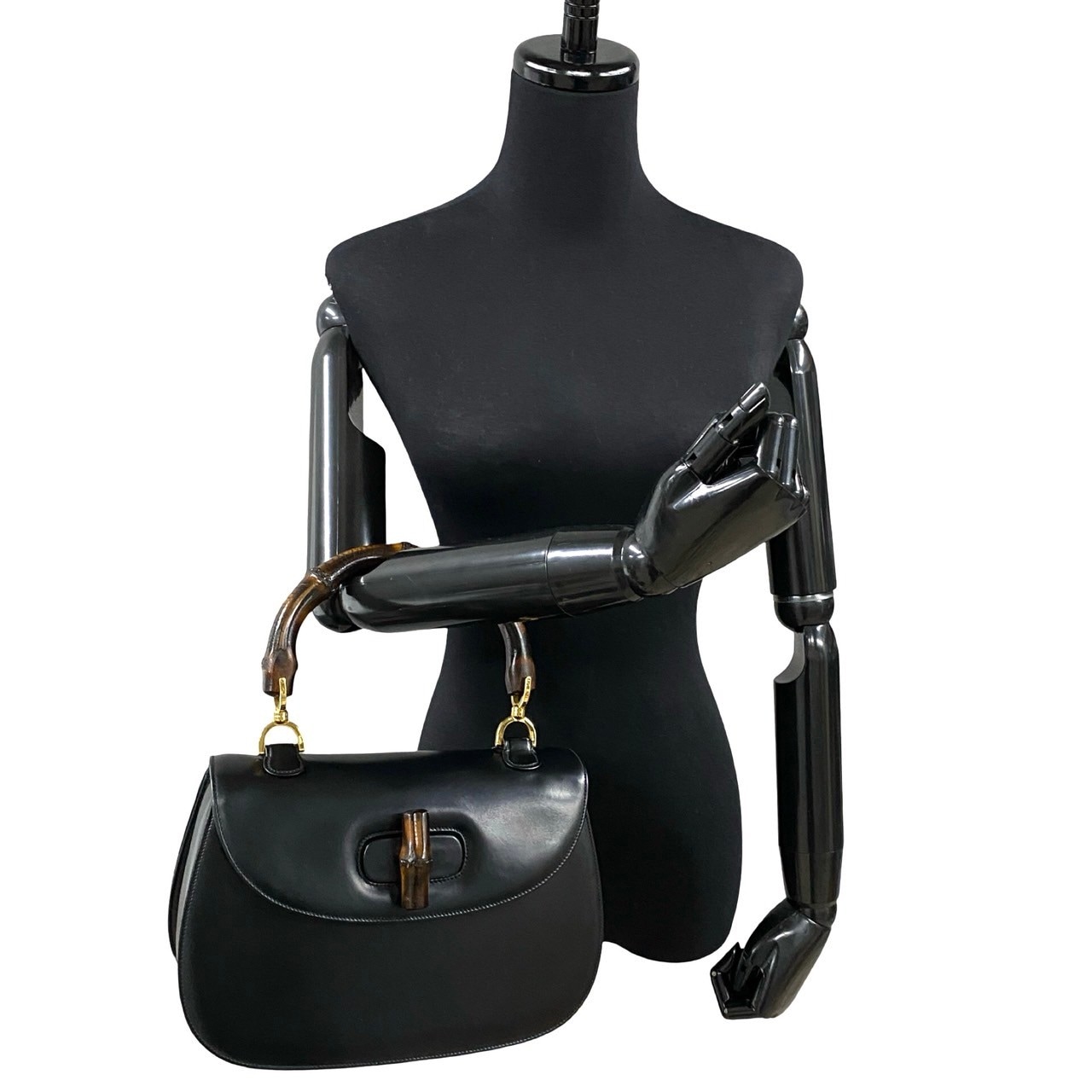 ヴィンテージ バンブーハンドバッグ カーフ レザー ブラック 37441 ヴィンテージ バンブーハンドバッグ カーフ レザー ブラック 37441