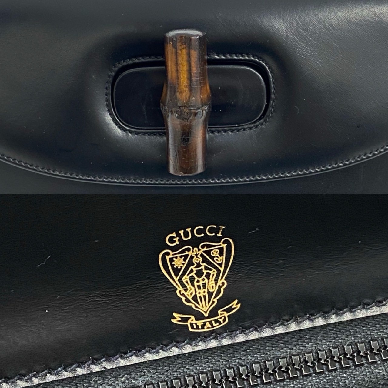 ヴィンテージ バンブーハンドバッグ カーフ レザー ブラック 37441 ヴィンテージ バンブーハンドバッグ カーフ レザー ブラック 37441