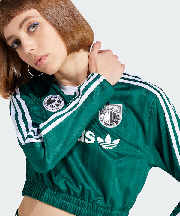 通信販売 adidas soccer ls crop クロップTシャツ - トップス