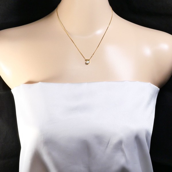 K18 18金 YG ネックレス ダイヤ 0.28 鑑別書 【中古】 K18 18金 YG ネックレス ダイヤ 0.28 鑑別書 【中古】