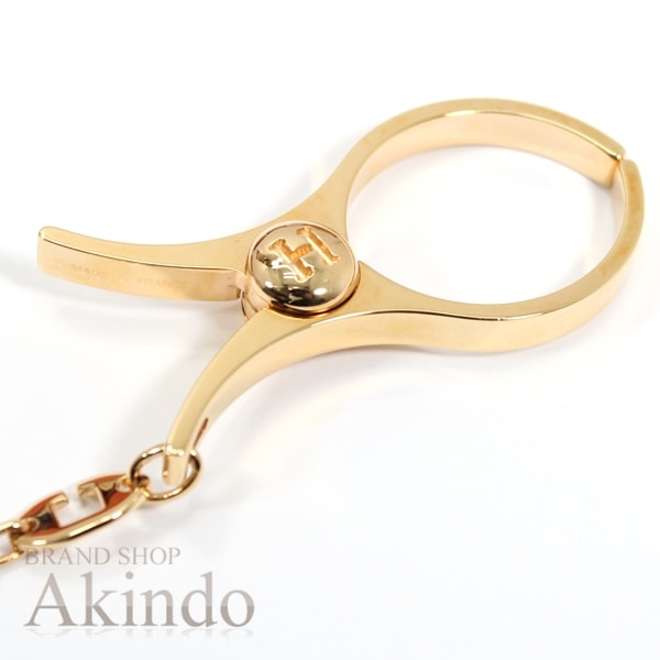 HERMES エルメス　グローブホルダー　ゴールドチェーン 極美品】HERMES エルメス グローブホルダー 手袋ホルダー 箱付き