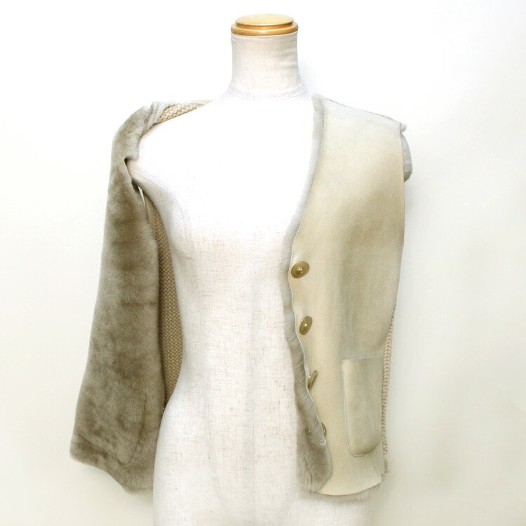 ムートン Wフェイス ファー ベスト ニット 切り替え GIOMORETTI クリーム 送料無料 レディース ギフト プレゼント ムートン Wフェイス ファー ベスト ニット 切り替え GIOMORETTI クリーム 送料無料 レディース ギフト プレゼント