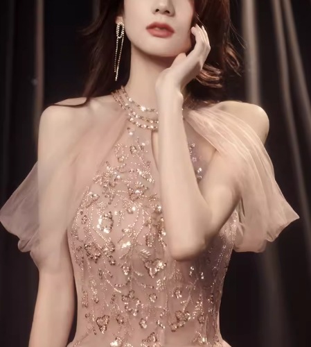 レディース ドレス イブニングドレス パーティードレス ロング マキシ 袖なし ノースリーブ ホルターネック スリム 細身 レース ファスナー ビーズ 大人可愛い きれいめ 上品 おしゃれ エレガント