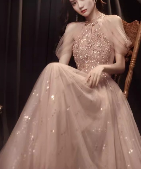 レディース ドレス イブニングドレス パーティードレス ロング マキシ 袖なし ノースリーブ ホルターネック スリム 細身 レース ファスナー ビーズ 大人可愛い きれいめ 上品 おしゃれ エレガント