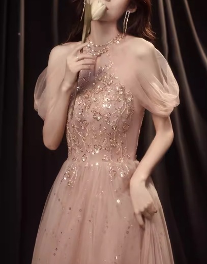 レディース ドレス イブニングドレス パーティードレス ロング マキシ 袖なし ノースリーブ ホルターネック スリム 細身 レース ファスナー ビーズ 大人可愛い きれいめ 上品 おしゃれ エレガント