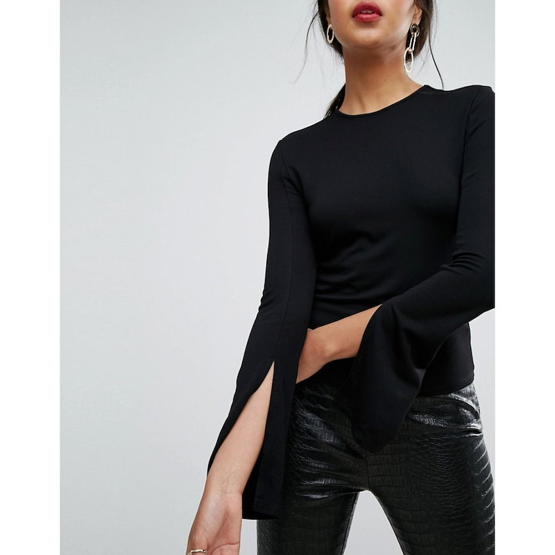 アイビーレベル レディース トップス【Ivyrevel Split Long Sleeve Jersey Top】Black アイビーレベル レディース トップス【Ivyrevel Split Long Sleeve Jersey Top】Black