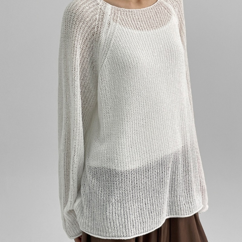 ブラックアップ ヘイビン サマー ルーズフィット ボートネック ニット モデル