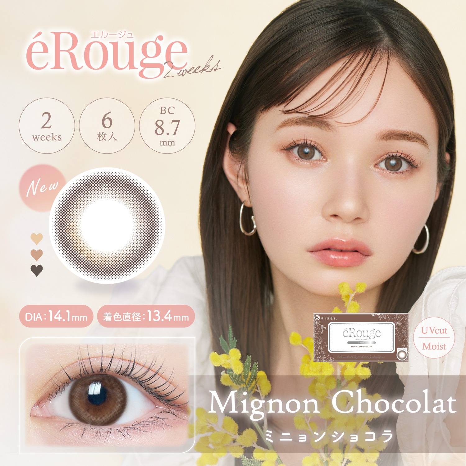 (2箱セット) カラコン 2week 1箱6枚入 コンタクト 度なし 度あり 度入