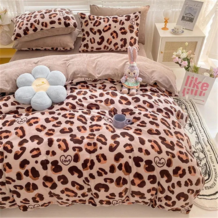 スタイル 寝具 レトロ ヒョウ柄 4点セット シーツ 可愛い 柔らかい 肌にやさしい スタイル 寝具 レトロ ヒョウ柄 4点セット シーツ 可愛い 柔らかい 肌にやさしい