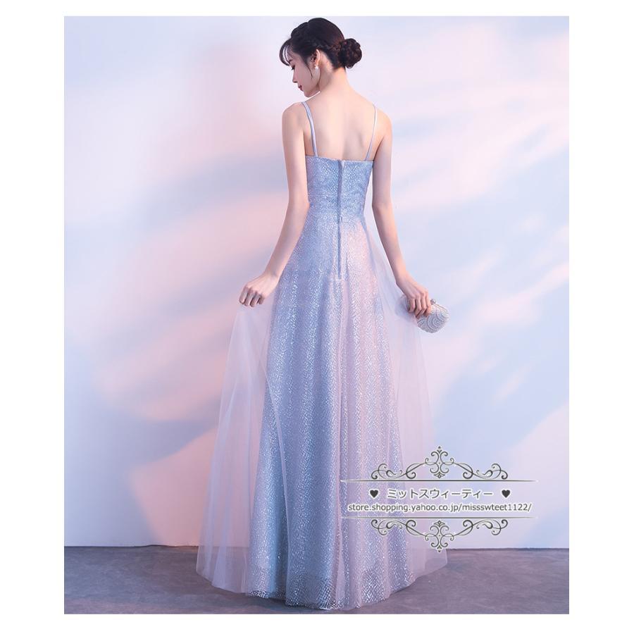 カラードレス カクテルドレス ロングドレス パーティードレス 発表会 演奏会 ステージ コンクール イブニングドレス グレー シャンパン ノースリーブ-225