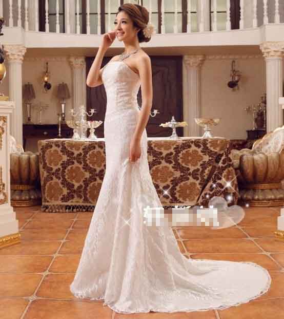マーメイドライン ウエディングドレス ロング丈 ウェディングドレス 総レース 花嫁 フォマールドレス 結婚式 披露宴 パーティー 二次会 フォマールドレス 前撮り ドレス 美シルエット 白いドレス 編