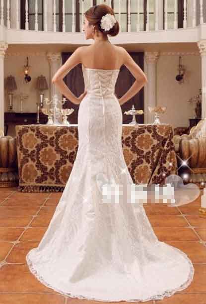 マーメイドライン ウエディングドレス ロング丈 ウェディングドレス 総レース 花嫁 フォマールドレス 結婚式 披露宴 パーティー 二次会 フォマールドレス 前撮り ドレス 美シルエット 白いドレス 編