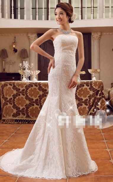 マーメイドライン ウエディングドレス ロング丈 ウェディングドレス 総レース 花嫁 フォマールドレス 結婚式 披露宴 パーティー 二次会 フォマールドレス 前撮り ドレス 美シルエット 白いドレス 編