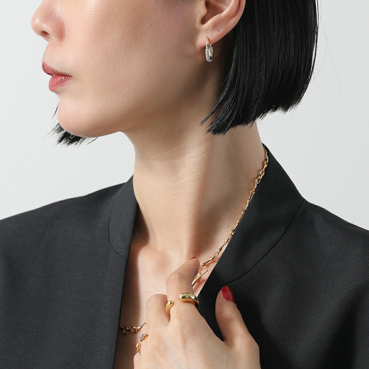 Otiumberg オティウムバーグ フープピアス Roscida Pave Oval Hoops OEY24S-3121 レディース アクセサリー ゴールド