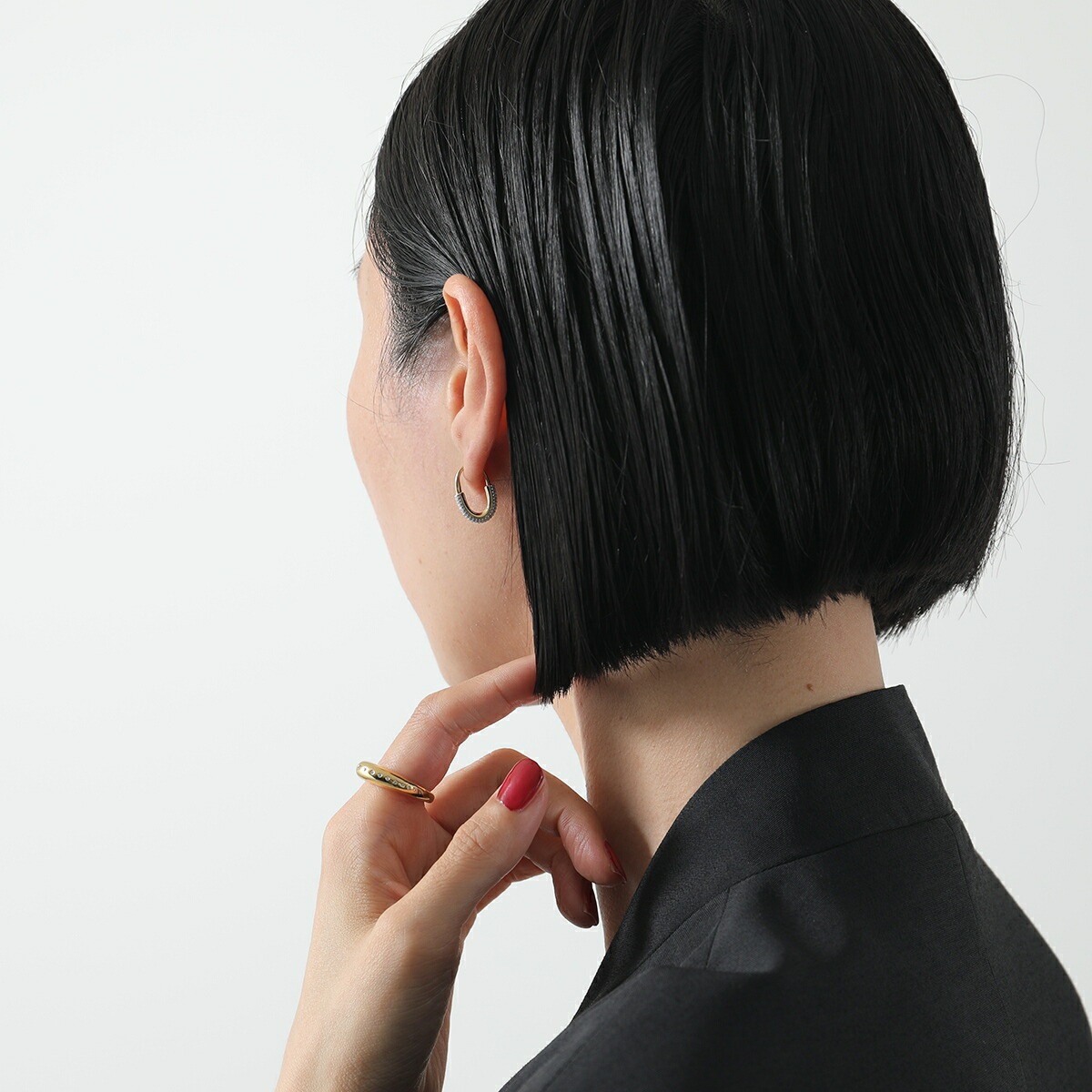 Otiumberg オティウムバーグ フープピアス Roscida Pave Oval Hoops OEY24S-3121 レディース アクセサリー ゴールド