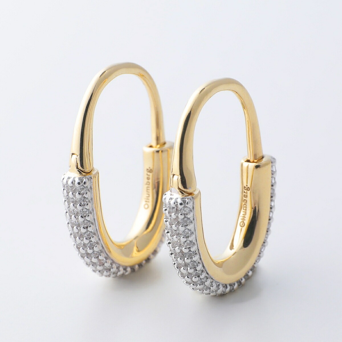 Otiumberg オティウムバーグ フープピアス Roscida Pave Oval Hoops OEY24S-3121 レディース アクセサリー ゴールド