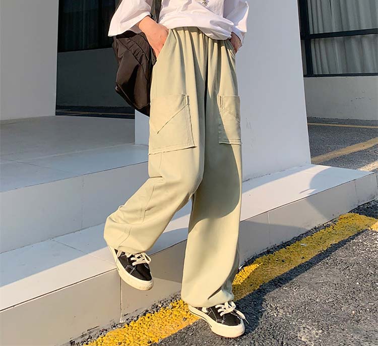 カーゴパンツ レディース レディースストリート風 ウエストゴム ダンス衣装