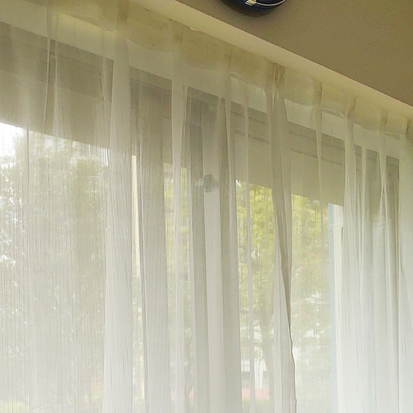 [幅105cmx2枚 丈248cm]レースカーテン [ストライプ柄] 幅広/長め ハギなし ロング