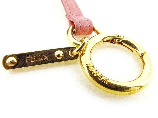 キーホルダー キーリング チャーム キューブ サイコロ型 ピンク オレンジ ゴールド系 中古