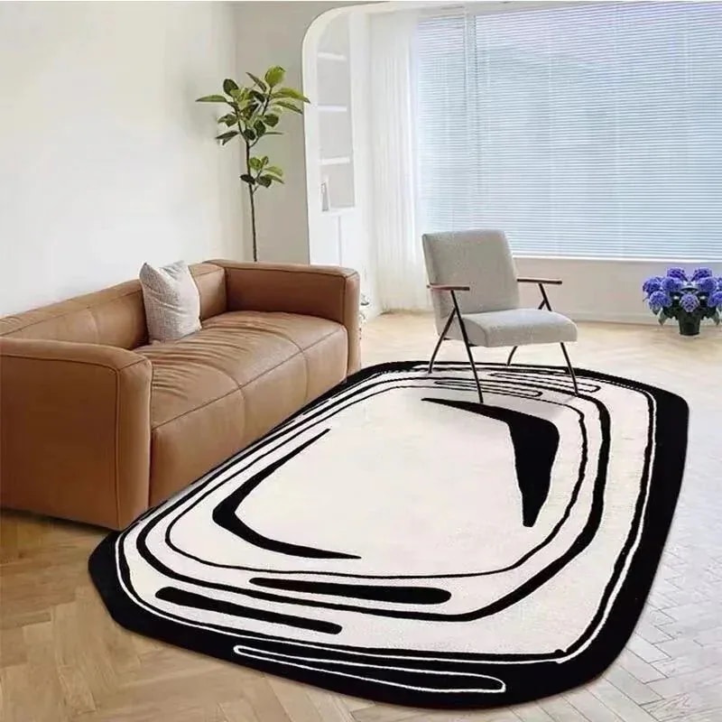 不規則 カーペット 北欧 すべり止めカーペット 軽量 絨毯マット 大面積 カーペット 160*230cm
