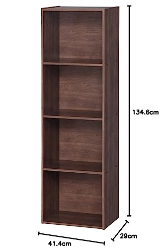 アイリスオーヤマ カラーボックス 4段 幅41.4×奥行29×高さ134.6cm ブラウン A4サイズ収納 CX-4F