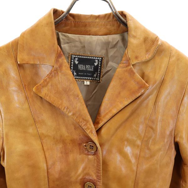 VERA PELLE イタリア製 本革 レザージャケット S キャメル レディース VERA PELLE イタリア製 本革 レザージャケット S キャメル レディース