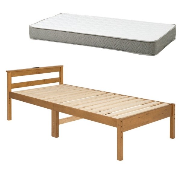 シングルベッド ポケットコイルマットレスセット コンセント付 すのこベッド 高さ調整3段階 継脚付 ベッド下収納 マット フレーム ベッドセット シングルベッド ポケットコイルマットレスセット コンセント付 すのこベッド 高さ調整3段階 継脚付 ベッド下収納 マット フレーム ベッドセット