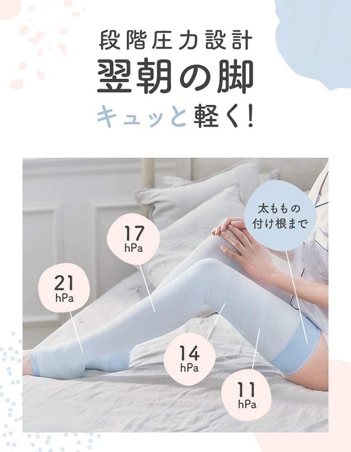 【2個セット】寝ながら スーパークール フルレッグ 冷感 着圧 加圧 靴下 ソックス スリム 美脚ケア 春夏 通年 寝るとき Mサイズ Lサイズ