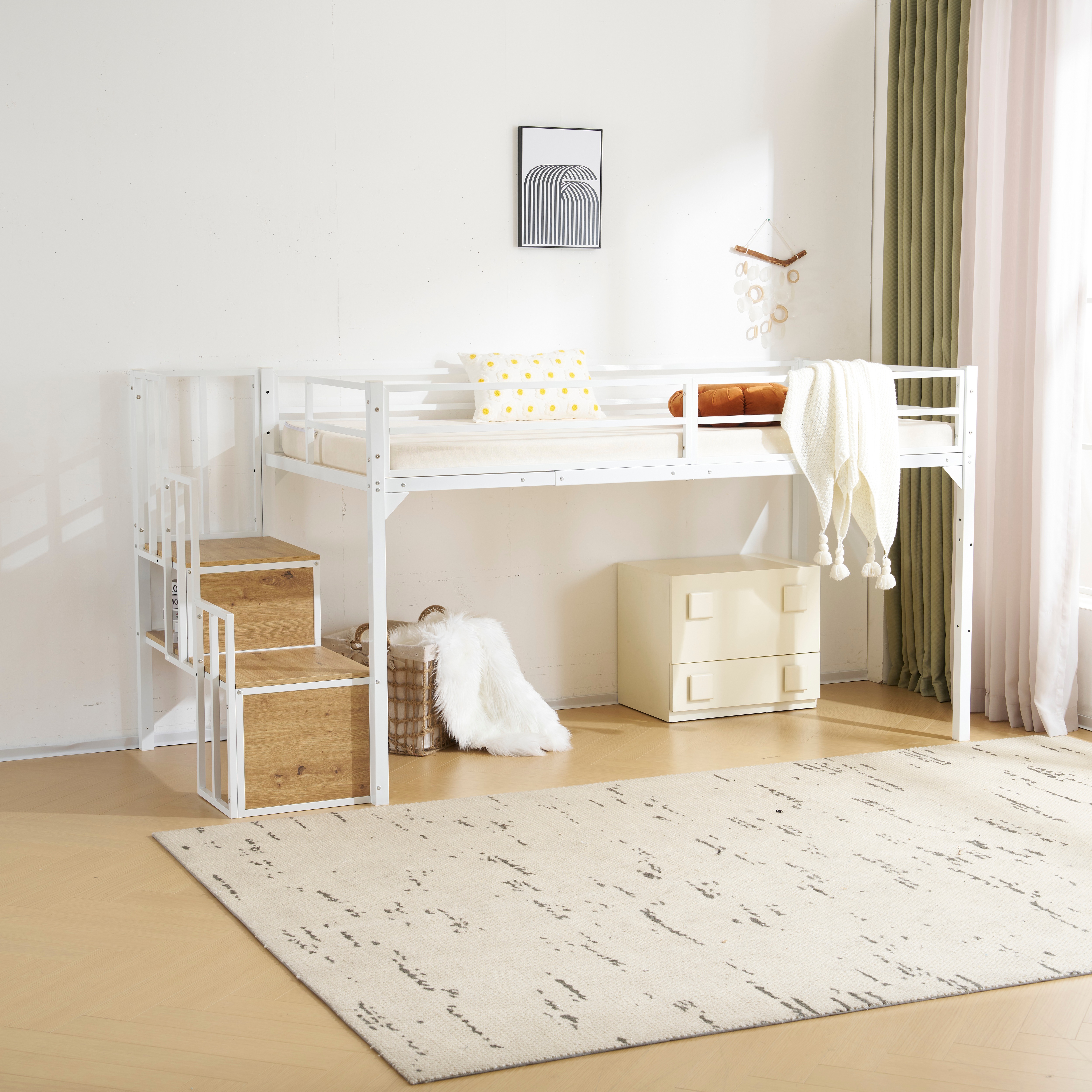 【国内発送&送·料·無·料】新作 ホワイト ロフトベッド パイプベッド 階段付き シングルベッド ロータイプ ロフトベッドロータイプ 木 収納 北欧風 おしゃれ 子供部屋 スチール-330 【国内発送&送·料·無·料】新作 ホワイト ロフトベッド パイプベッド 階段付き シングルベッド ロータイプ ロフトベッドロータイプ 木 収納 北欧風 おしゃれ 子供部屋 スチール-330