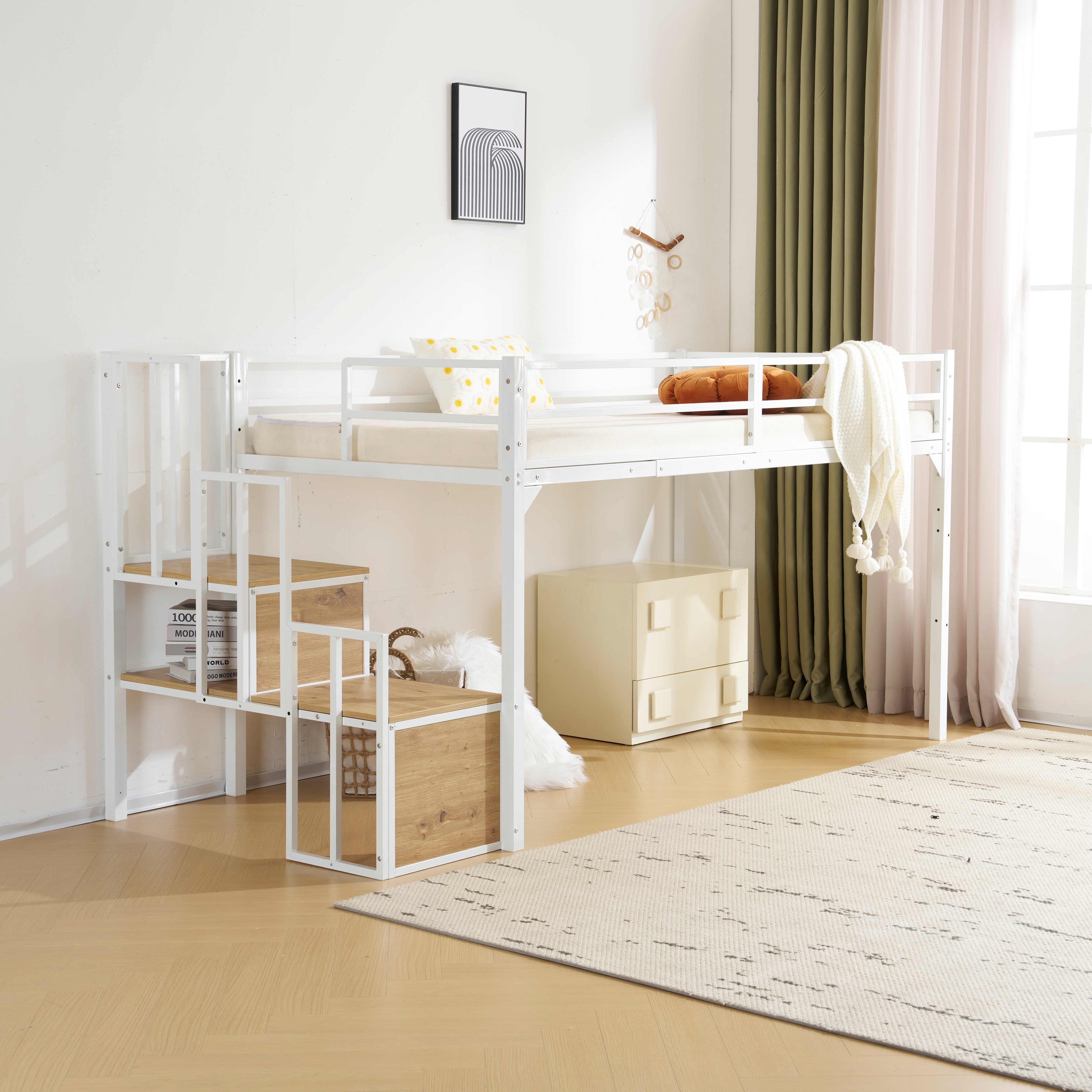 【国内発送&送·料·無·料】新作 ホワイト ロフトベッド パイプベッド 階段付き シングルベッド ロータイプ ロフトベッドロータイプ 木 収納 北欧風 おしゃれ 子供部屋 スチール-330 【国内発送&送·料·無·料】新作 ホワイト ロフトベッド パイプベッド 階段付き シングルベッド ロータイプ ロフトベッドロータイプ 木 収納 北欧風 おしゃれ 子供部屋 スチール-330