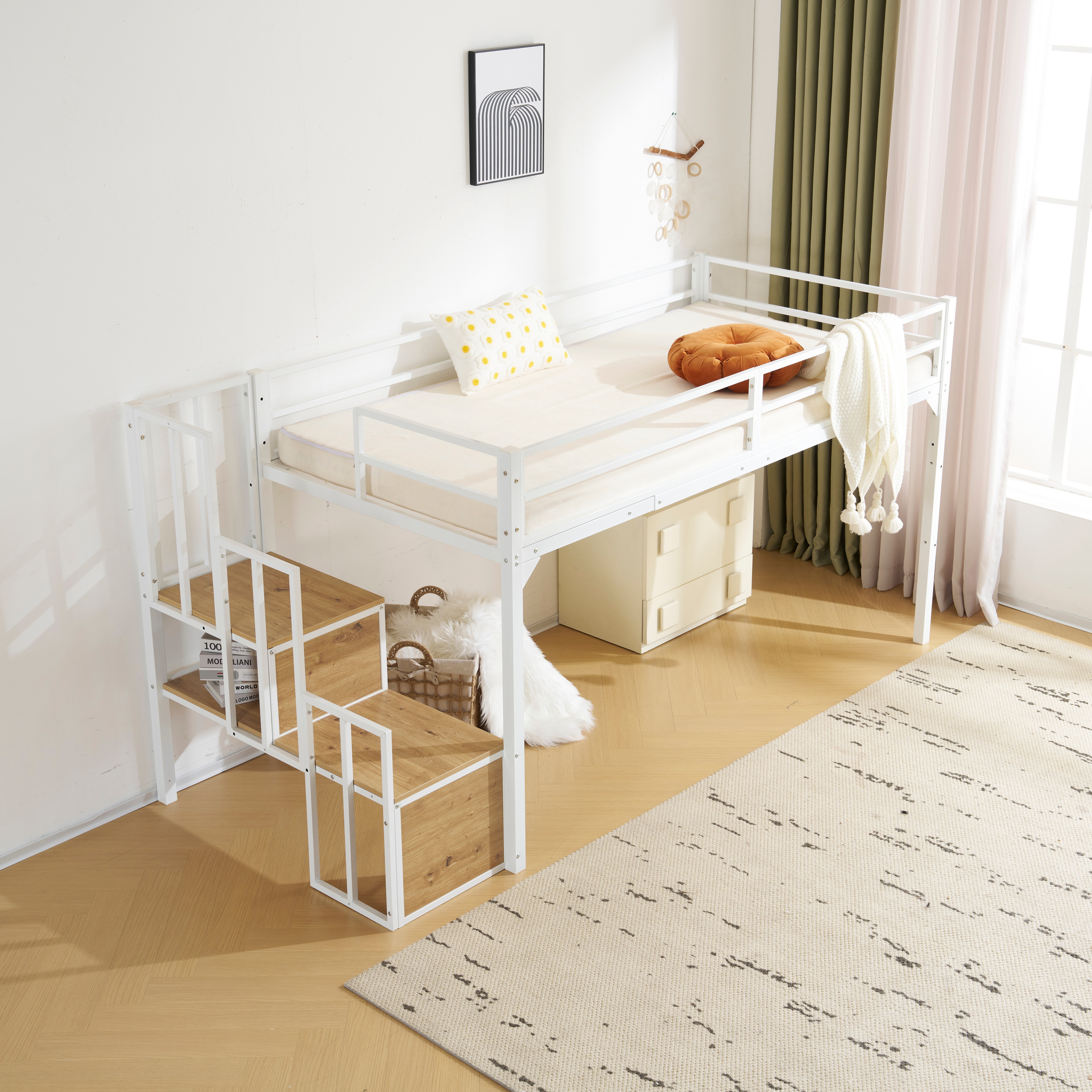 【国内発送&送·料·無·料】新作 ホワイト ロフトベッド パイプベッド 階段付き シングルベッド ロータイプ ロフトベッドロータイプ 木 収納 北欧風 おしゃれ 子供部屋 スチール-330 【国内発送&送·料·無·料】新作 ホワイト ロフトベッド パイプベッド 階段付き シングルベッド ロータイプ ロフトベッドロータイプ 木 収納 北欧風 おしゃれ 子供部屋 スチール-330