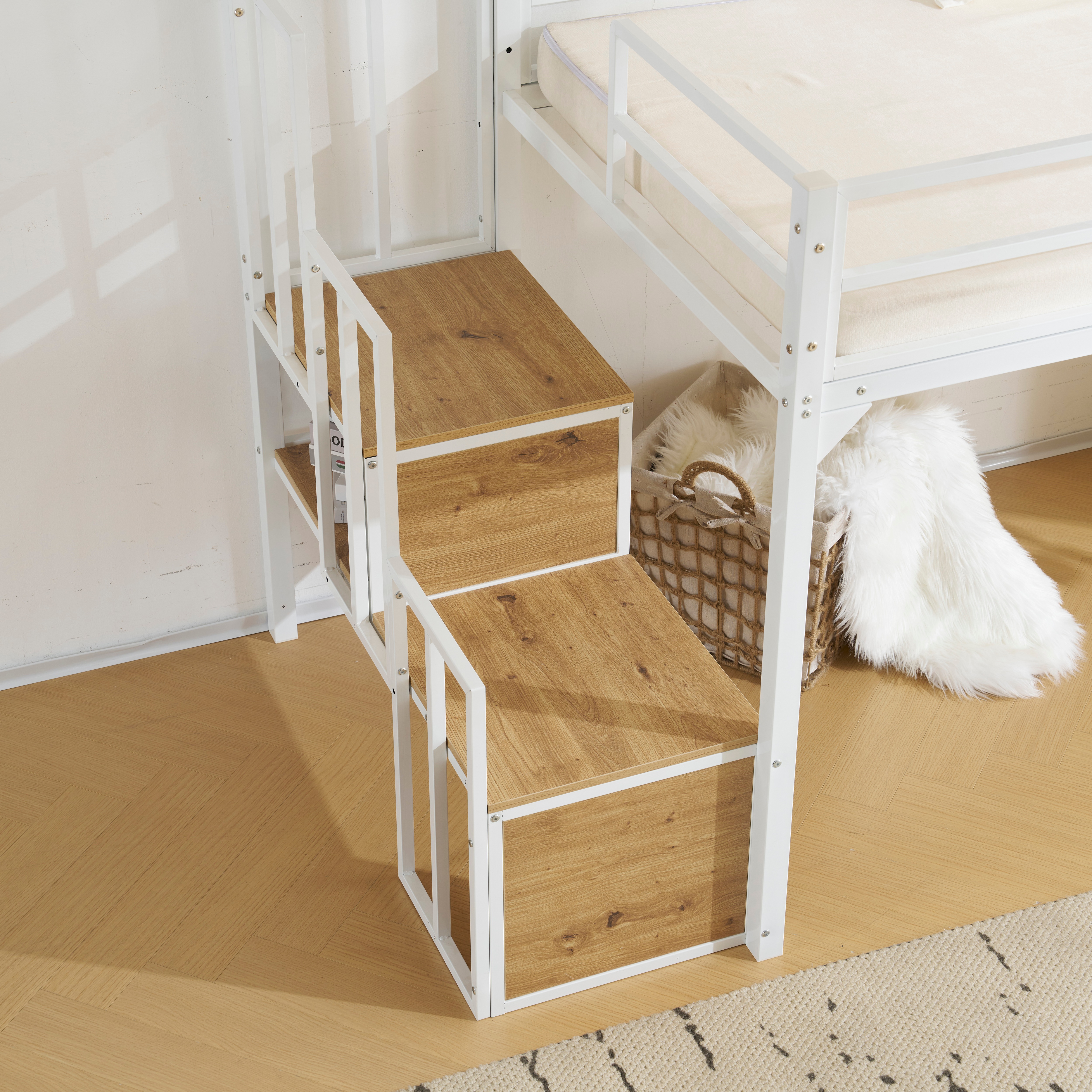 【国内発送&送·料·無·料】新作 ホワイト ロフトベッド パイプベッド 階段付き シングルベッド ロータイプ ロフトベッドロータイプ 木 収納 北欧風 おしゃれ 子供部屋 スチール-330 【国内発送&送·料·無·料】新作 ホワイト ロフトベッド パイプベッド 階段付き シングルベッド ロータイプ ロフトベッドロータイプ 木 収納 北欧風 おしゃれ 子供部屋 スチール-330