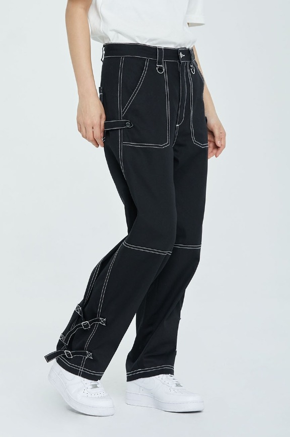 ROMANTIC CROWN】SIDE STOPPER CARPENTER PANTS ロングパンツ