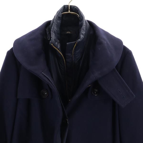 HUGO BOSS ネイビーウールコート HUGO BOSS ブークレヤーン ウールコート ネイビー サイズ48 HUGO BOSS