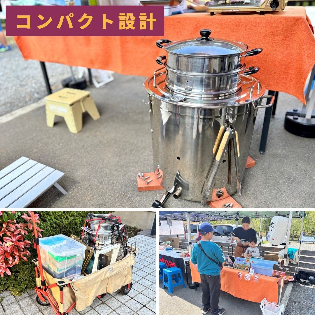 【単品】業務用 焼き芋機 壺いらず ステンレス軽量 副業スターターキット 蜜焼き芋マニュアル付・1年保証・特許技術