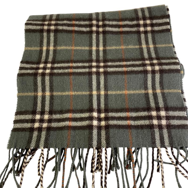 最終処分SALE】Burberry バーバリーチェック ウール マフラー グリーン