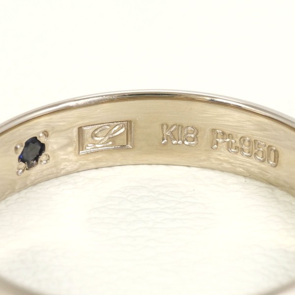 PT950 K18WG リング 指輪 16号 サファイア 総重量約4.6g ジュエリー 中古
