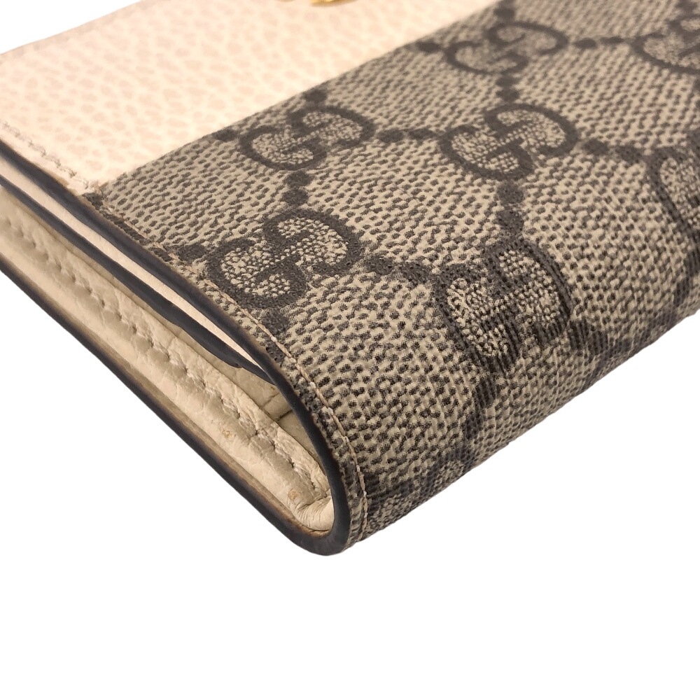 658610 コンパクトウォレット GGマーモント PVC 二つ折り財布 ブラウン レディース ブランド