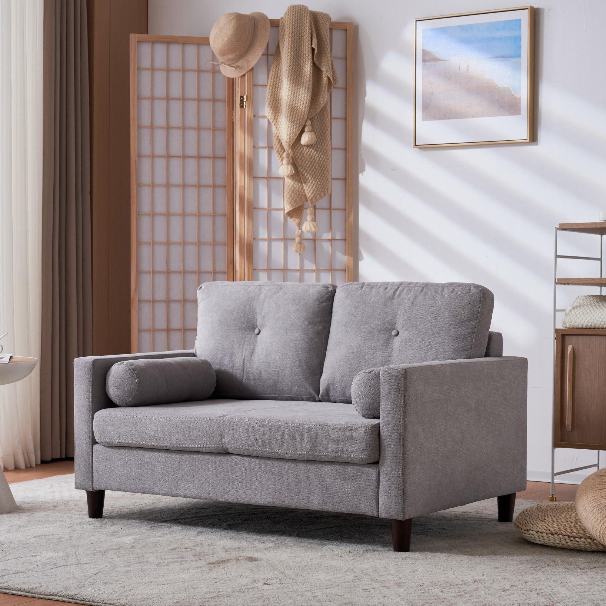 ソファ 二人掛け カウチ 抱き枕付き ソファー おしゃれ Beige FabricGGSP52