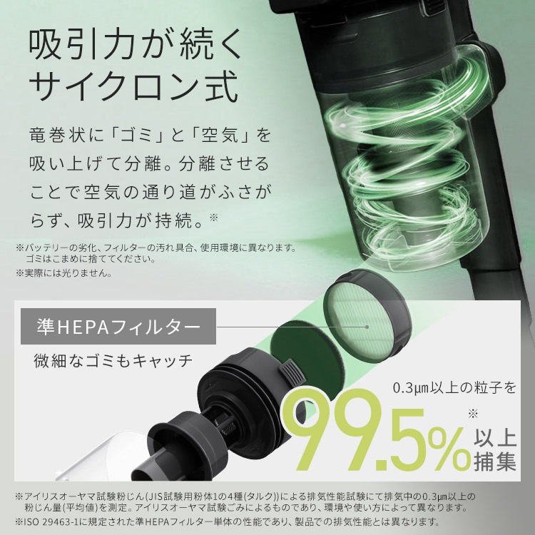 【イチオシ商品】【公式】掃除機 コードレス掃除機 サイクロン 充電式スティッククリーナー 軽量 コンパクト 自走式 アタッチメント 一人暮らし おしゃれ 黒 白 SCD-185PM *